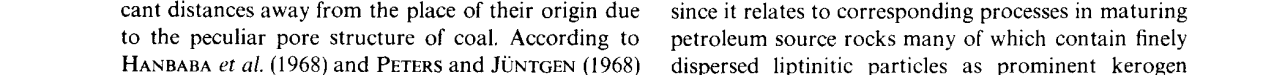 Composition of soluble organic matter in coals relation to rank and liptinite fl