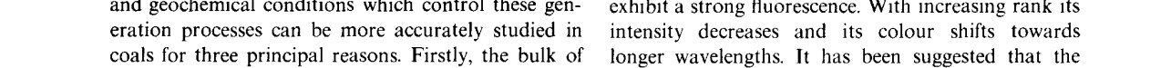 Composition of soluble organic matter in coals relation to rank and liptinite fl